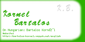 kornel bartalos business card